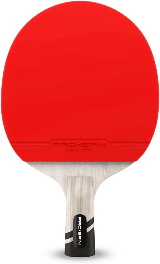 Pro-Spin Ping Pong Paddle พร้อมคาร์บอนไฟเบอร์ | Elite Series 7 ชั้น, ยางพรีเมี่ยม, กล่องสปันจ์ 2.0 มม. และตัวป้องกันยาง